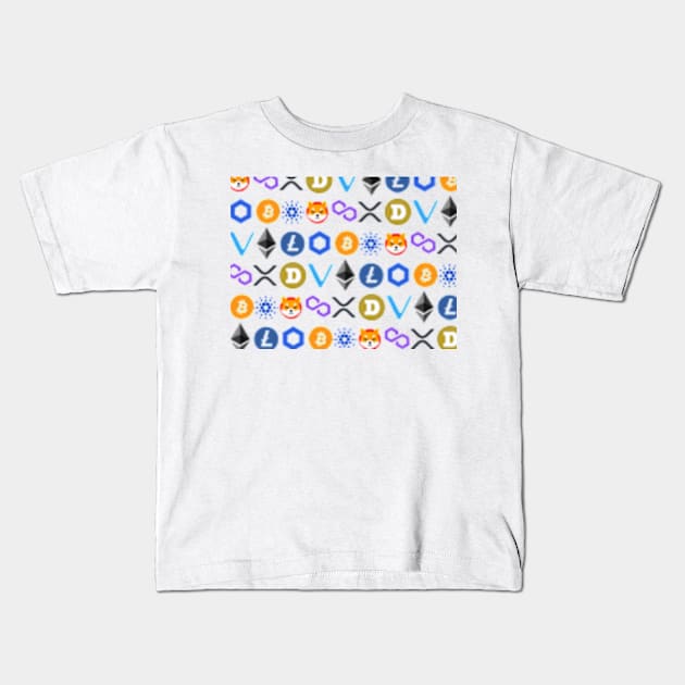 Crypto Altcoin Celebration Kids T-Shirt by Therouxgear